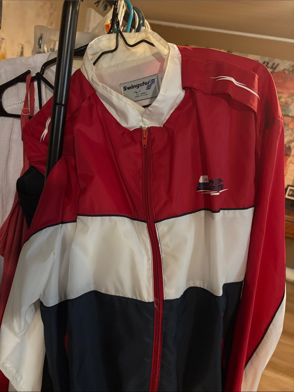 Swingster Men's Red White & Navy Lightweight Track Jacket